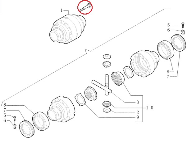 Болт крепления главной пары и дифференциала М10х75
